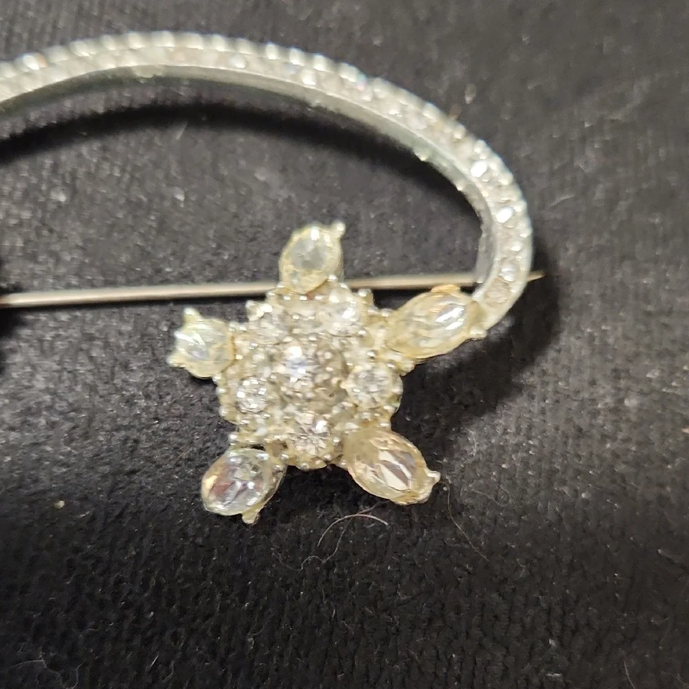 Vintage Silver Crystal Brooch - Picture 4 of 5